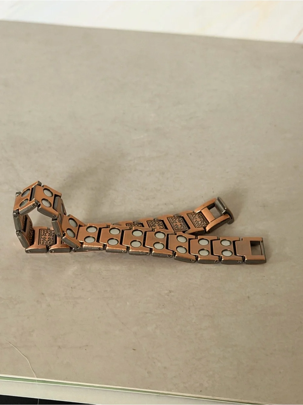 Mens Copper Magnetic cross design Link Bracelet Can Remove Links